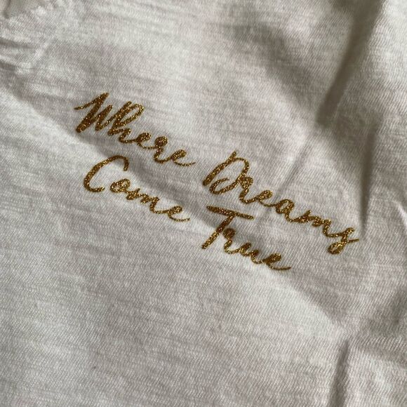 Disney Parks Top Gold Glitter Castle Flowy Women’s Size Large Thin Lightweight - Picture 6 of 9